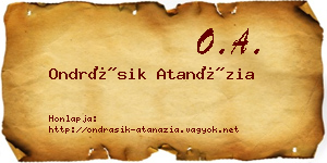Ondrásik Atanázia névjegykártya